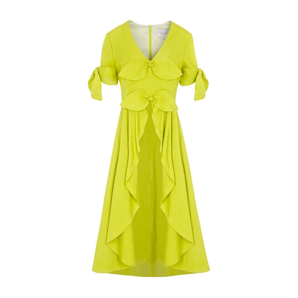 Linen lime green high low top